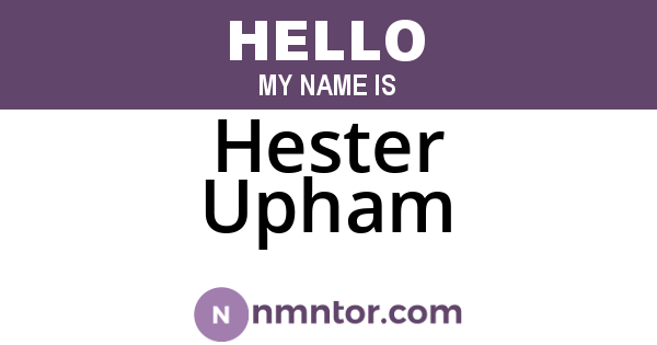Hester Upham