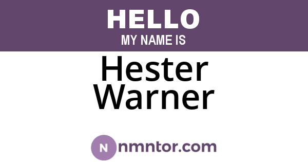 Hester Warner