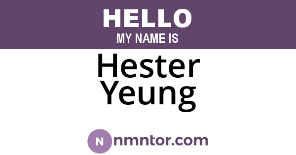 Hester Yeung
