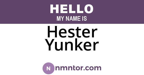 Hester Yunker