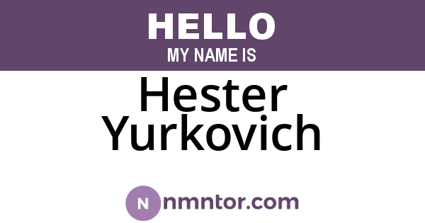 Hester Yurkovich