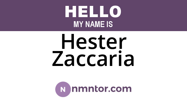 Hester Zaccaria