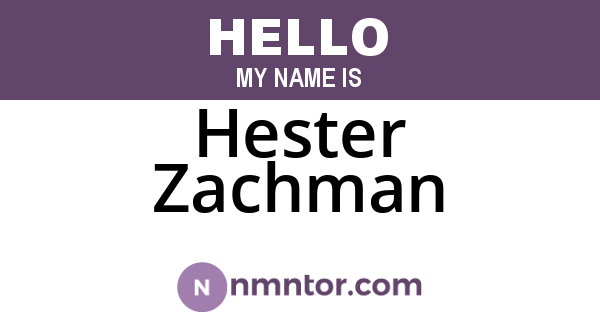 Hester Zachman