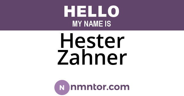 Hester Zahner