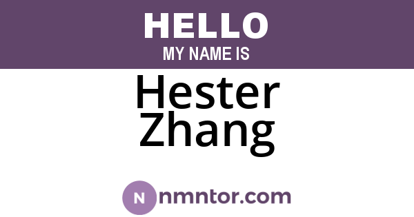 Hester Zhang