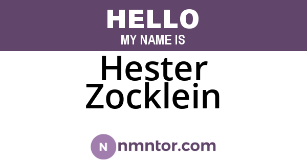 Hester Zocklein