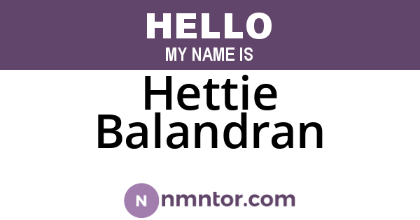 Hettie Balandran