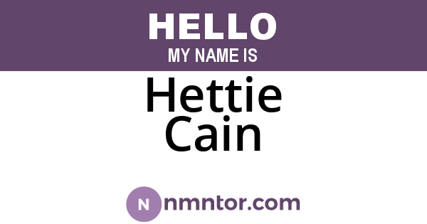 Hettie Cain