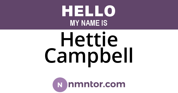 Hettie Campbell