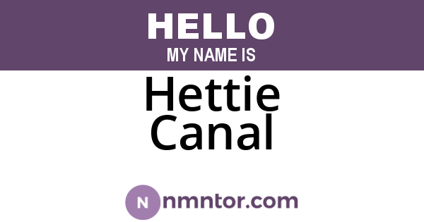 Hettie Canal