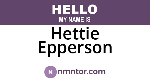 Hettie Epperson