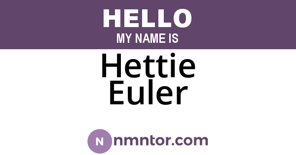 Hettie Euler