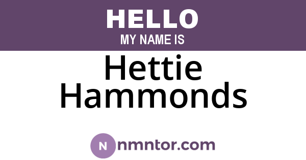 Hettie Hammonds