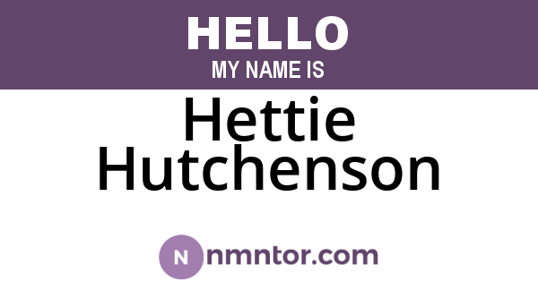 Hettie Hutchenson