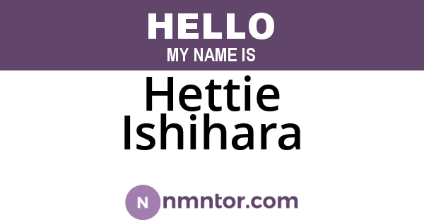 Hettie Ishihara