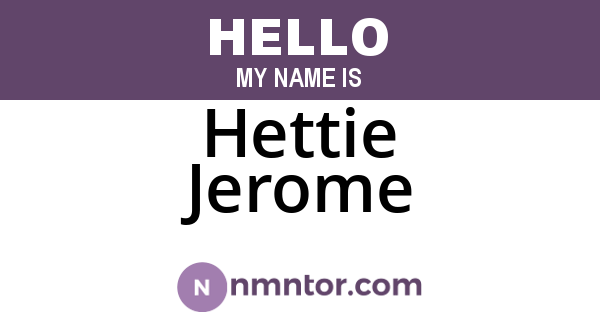 Hettie Jerome