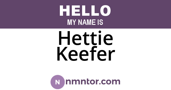 Hettie Keefer