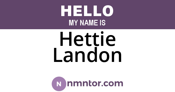 Hettie Landon