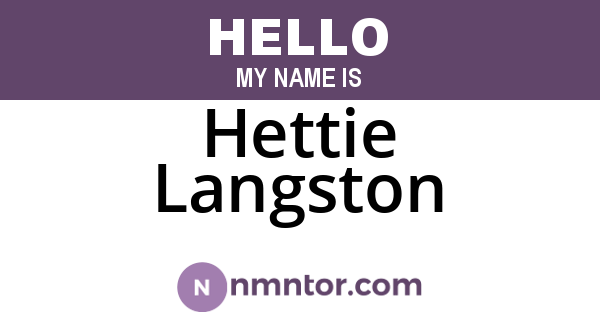 Hettie Langston