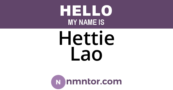 Hettie Lao