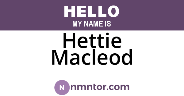 Hettie Macleod