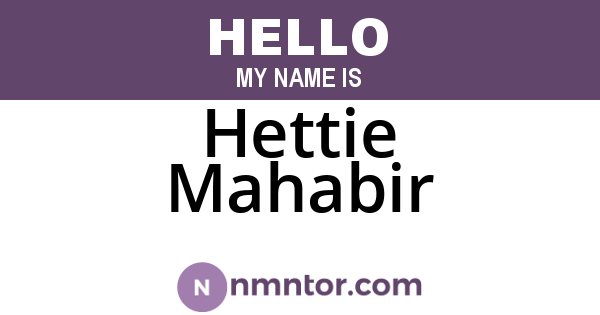 Hettie Mahabir