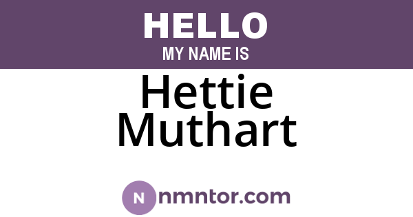 Hettie Muthart