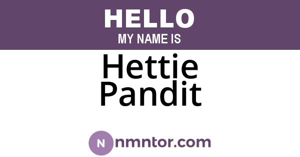 Hettie Pandit