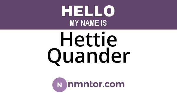 Hettie Quander