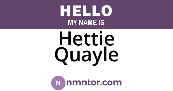 Hettie Quayle