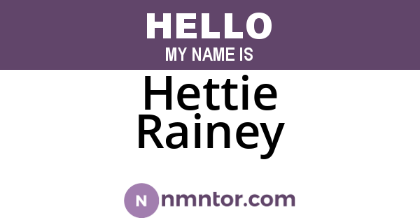 Hettie Rainey