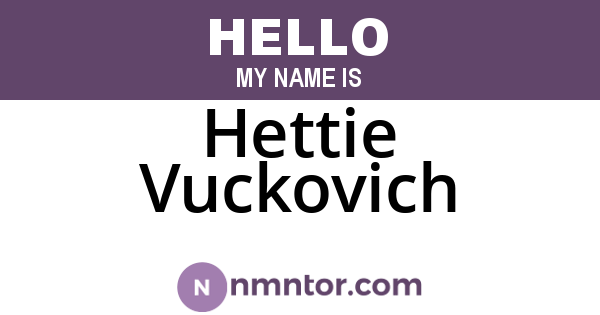 Hettie Vuckovich