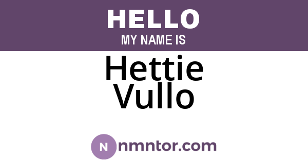 Hettie Vullo