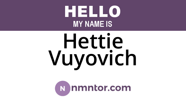 Hettie Vuyovich