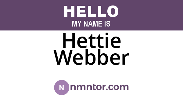 Hettie Webber