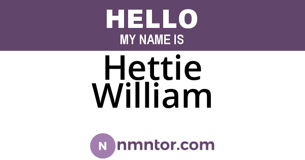 Hettie William