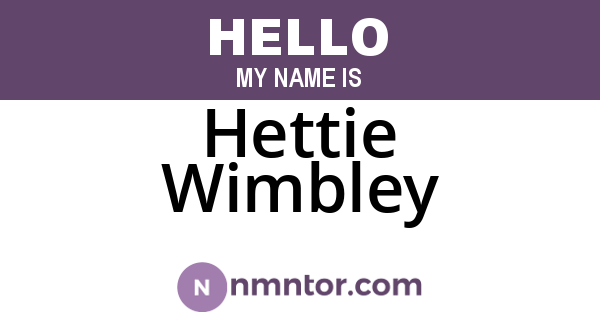 Hettie Wimbley
