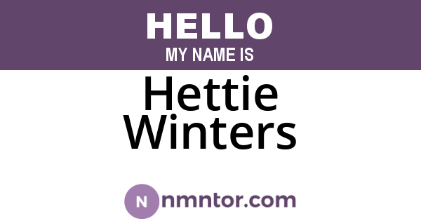 Hettie Winters