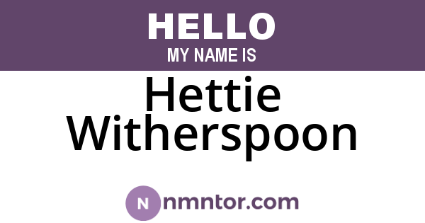Hettie Witherspoon