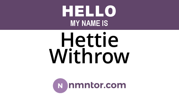 Hettie Withrow