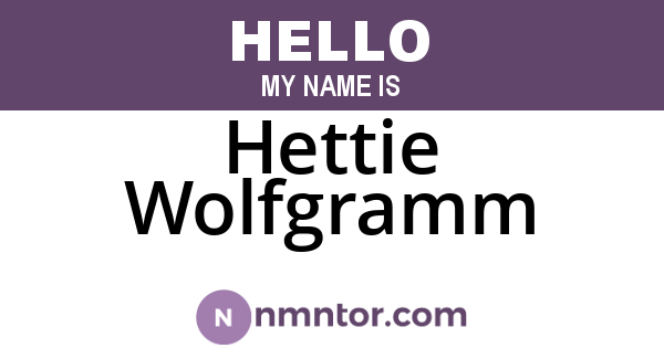 Hettie Wolfgramm