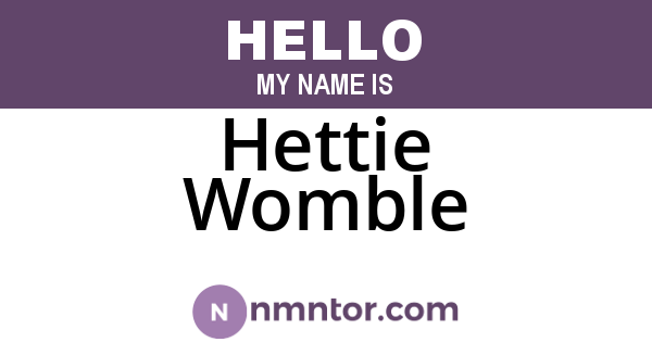 Hettie Womble