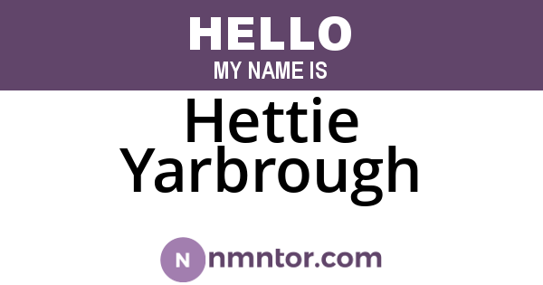 Hettie Yarbrough