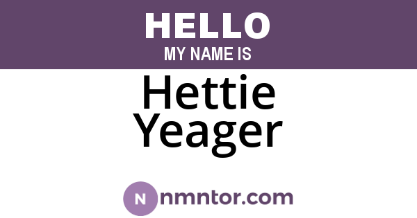 Hettie Yeager