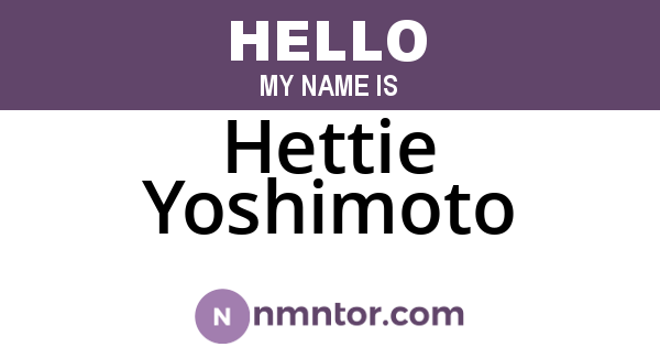 Hettie Yoshimoto