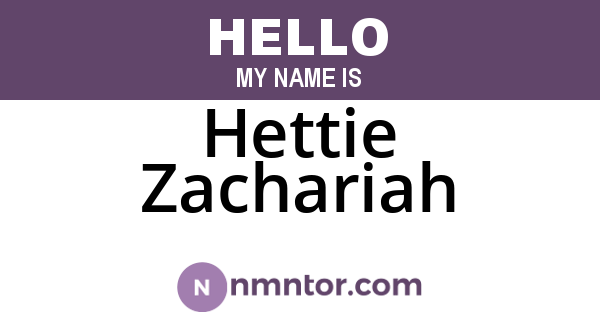 Hettie Zachariah