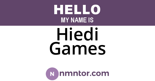 Hiedi Games