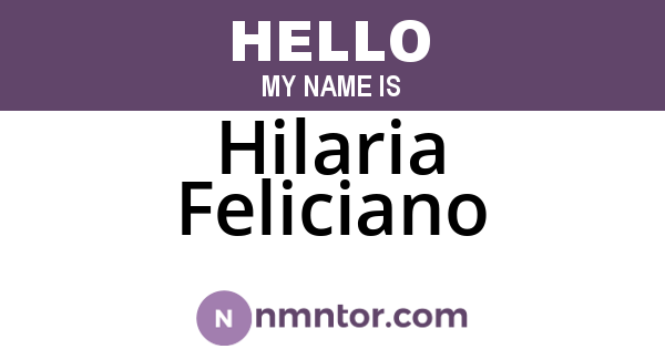 Hilaria Feliciano