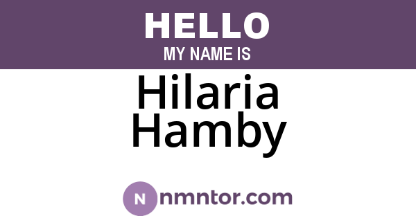 Hilaria Hamby