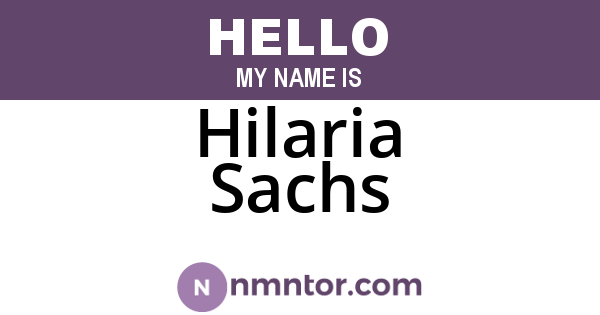 Hilaria Sachs